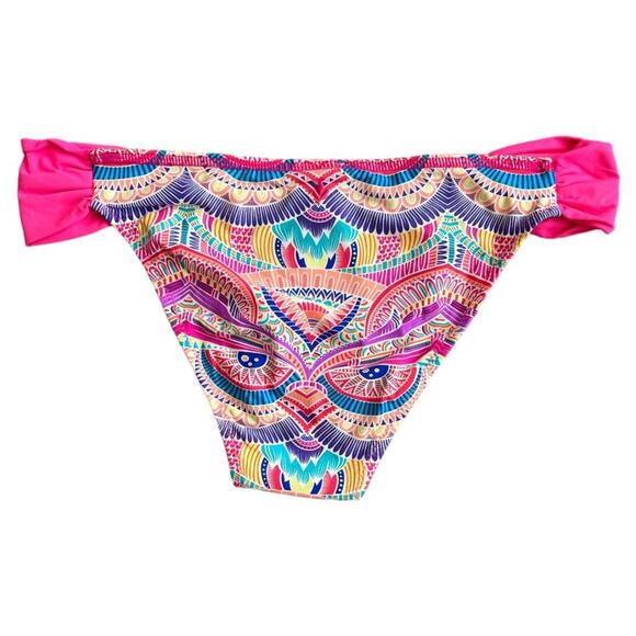 Reef Pink Multicolor Print Bikini Swim Bottom, M - Picture 4 of 6